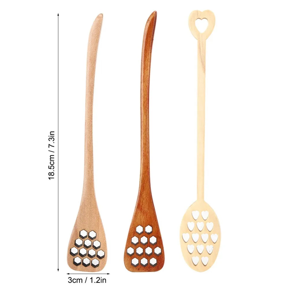 3-Piece Wooden Coffee Stirring Spoons – Eco-Friendly Long Handle