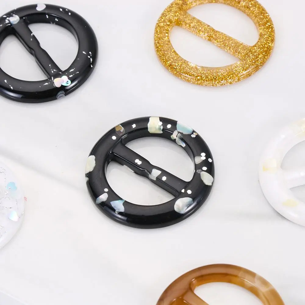 Round Resin Ring Buckle – Scarf Clip & T-Shirt Knot Accessory Ring Belt Buckle Nixie