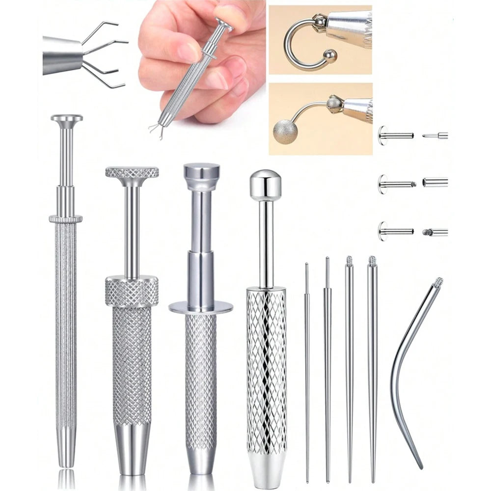 Stainless Steel Piercing Ball Grabber Tool Kit – Lip, Nose & Ear Piercing Tool Kit Nixie