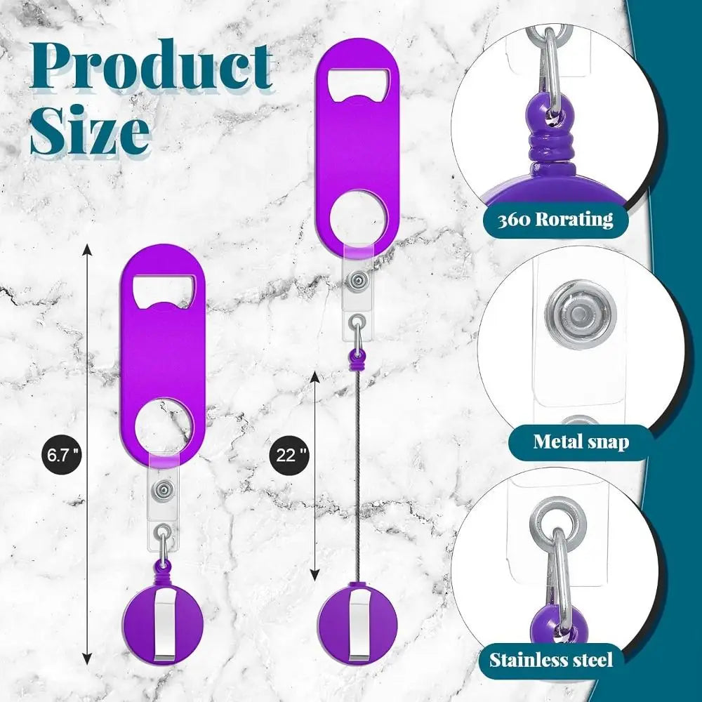 Retractable Stainless Steel Bottle Opener 360° Rotating Badge Reel Bottle Opener Nixie