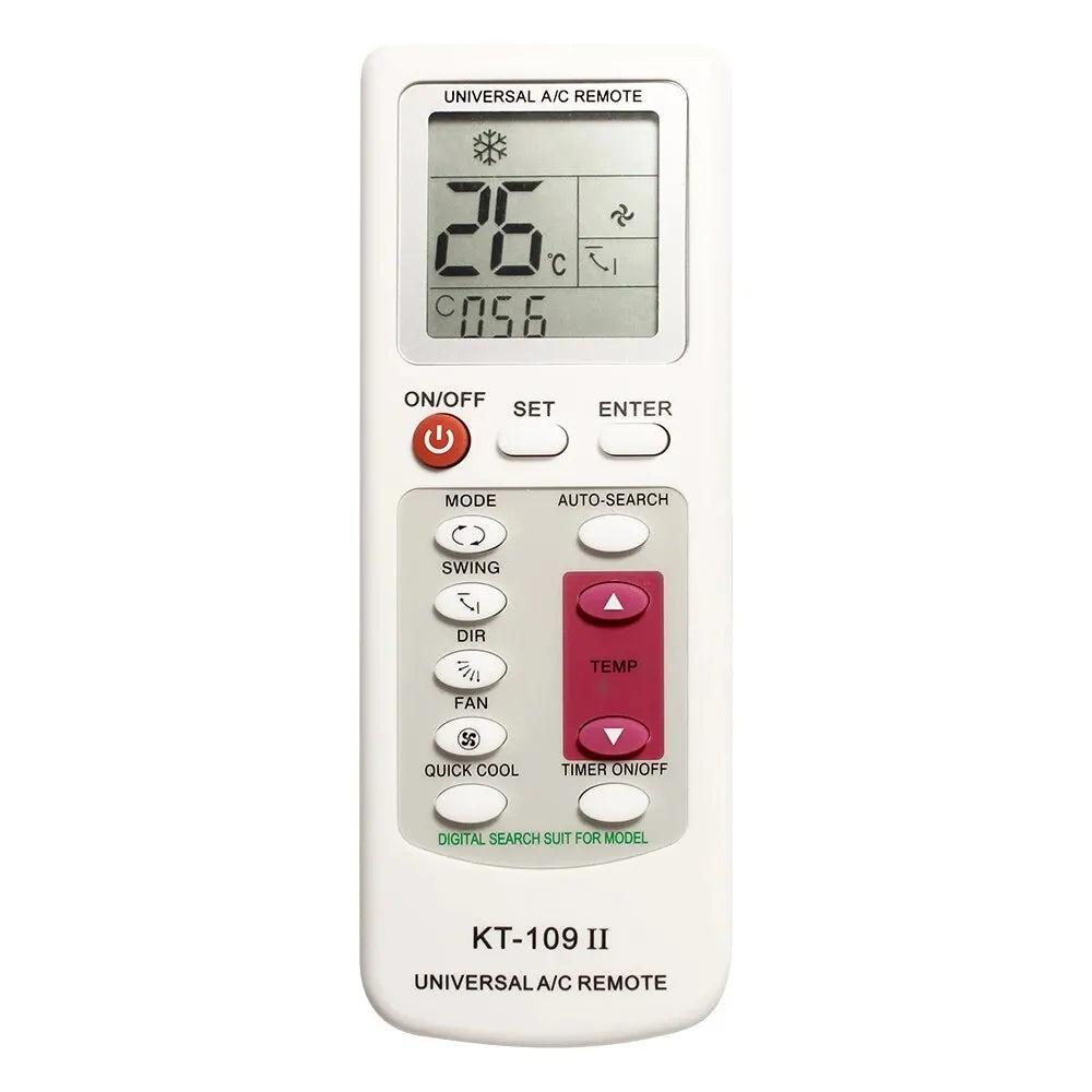 KT-109II Universal AC Remote Control with LCD Display AC Remote Control Nixie WHITE