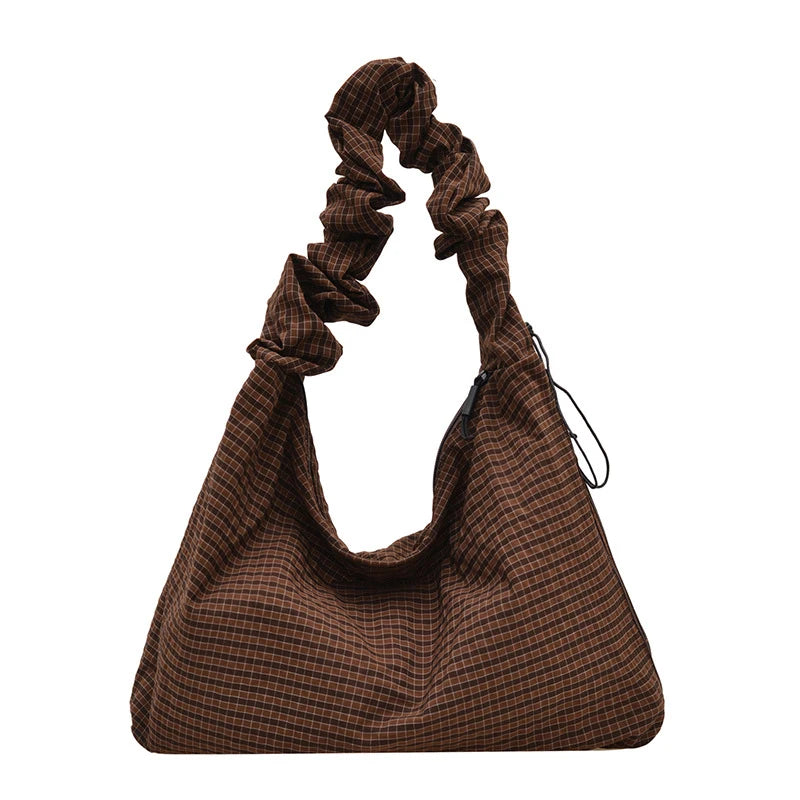Women's Plaid Canvas Crossbody Bag – Large Capacity Shoulder Bag