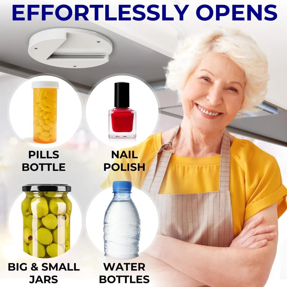 Under Cabinet Jar & Can Opener – Easy Grip Lid Remover | Nixie Jar & Can Opener Nixie
