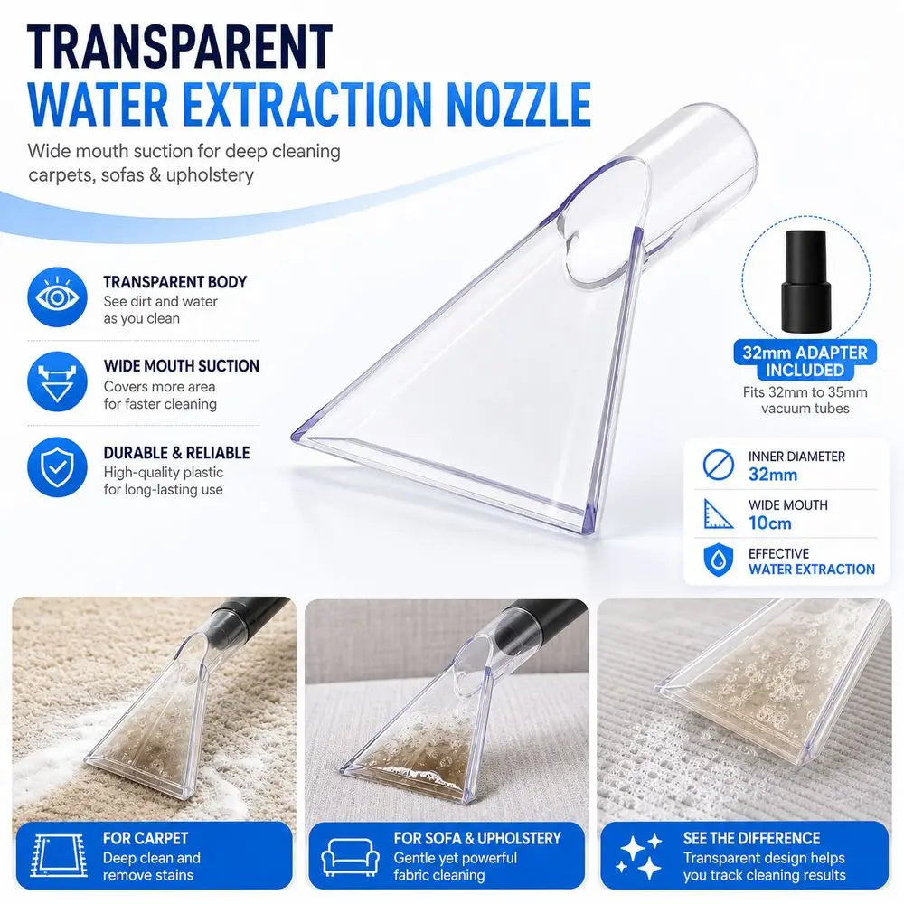 Transparent Vacuum Upholstery Nozzle – Angled Water Suction Head Vacuum Cleaner Nozzle Nixie