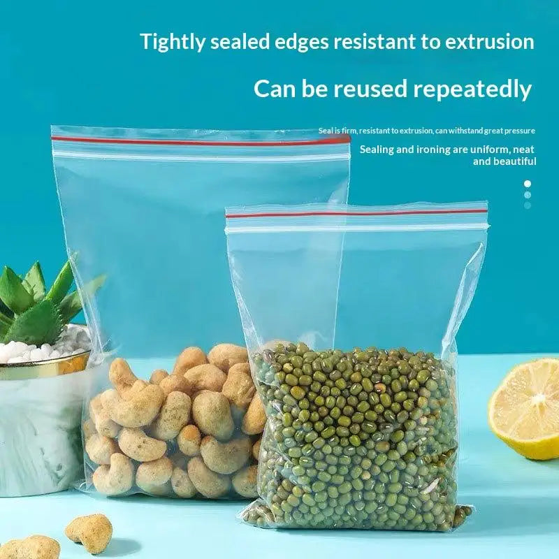 Clear Reclosable Zip Lock Bags 100pcs | Food & Storage Use Resealable Storage Bags Nixie