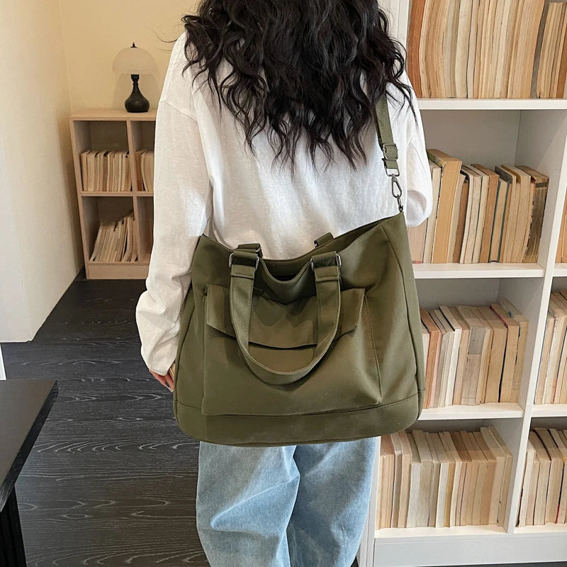 Nylon Tote Bag Large Capacity Shoulder & Crossbody Purse