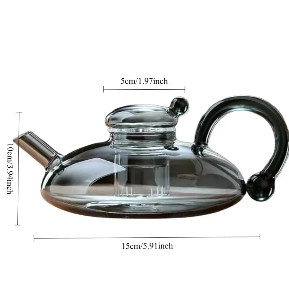 Clear Glass Teapot with Infuser – Heat Resistant Loose Leaf Tea Glass Teapot Nixie