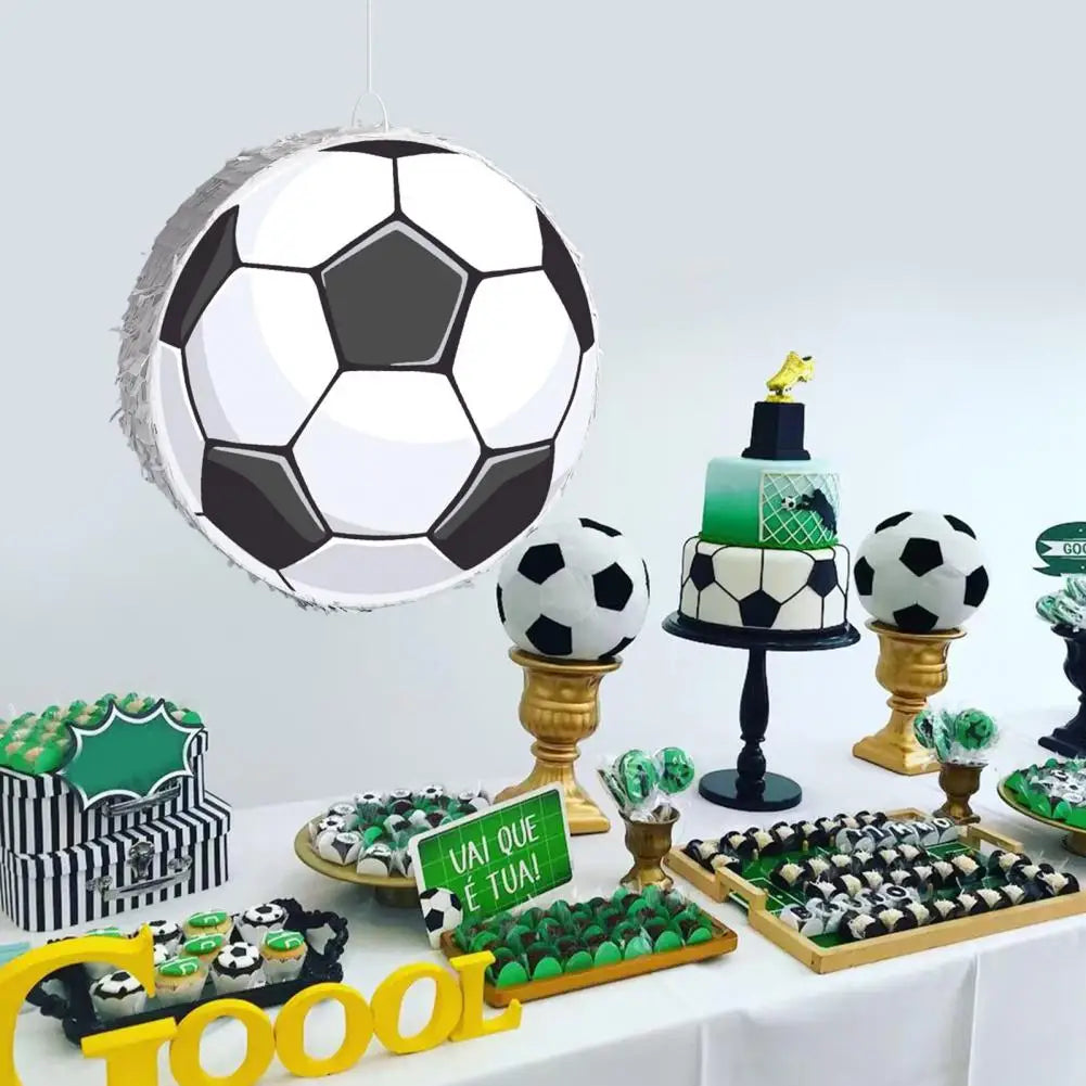 Soccer Ball Piñata Set with Stick, Blindfold & Confetti Kids Party Piñata Nixie