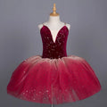 Girls Sequin Ballet Tutu Dress – Sparkly Dance Costume Kids Ballet Costume Nixie Red 120CM