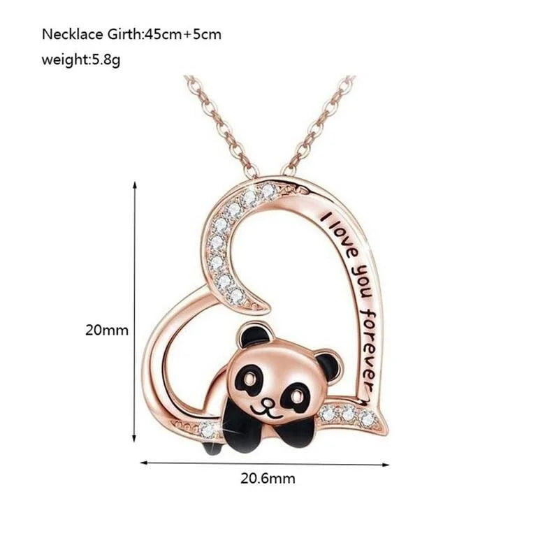 Panda Glass Pendant Necklace | Vintage Mood Tracker | Women's Gift Pendant Necklace Nixie