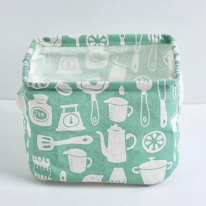 Cotton Linen Waterproof Desktop Storage Basket Organizer Desktop Storage Basket Nixie A21