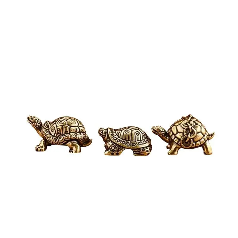 Solid Brass Mini Turtle Figurine | Antique Tea Pet Ornament