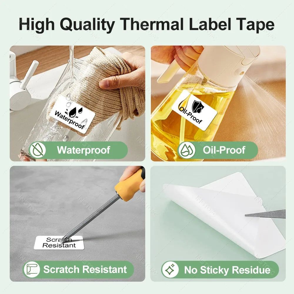 3-Roll Thermal Labels for Marklife P50 – White & Transparent Thermal Label Rolls Nixie