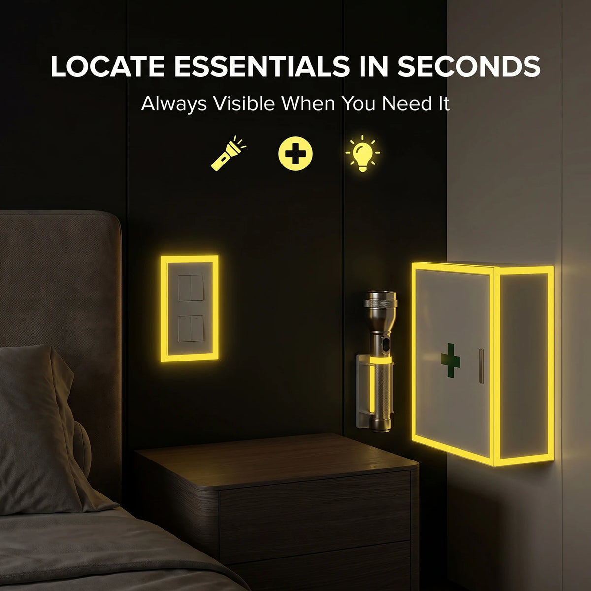 Glow In The Dark Self-Adhesive PVC Safety Warning Tape Glow Safety Tape Nixie