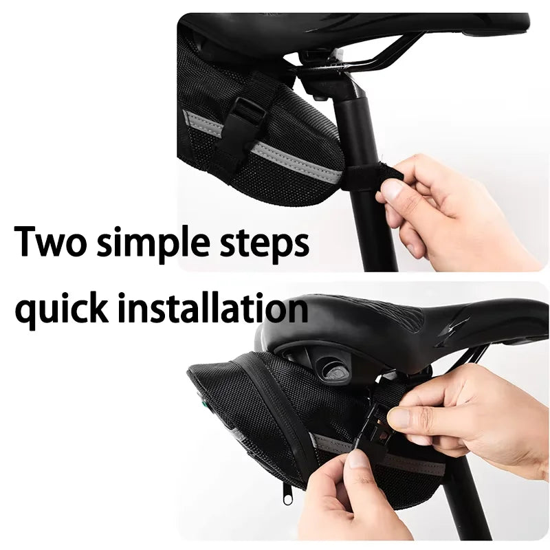 Bike Saddle Bag Under Seat – Reflective 1.7L Cycling Tail Bag Bicycle Saddle Bag Nixie