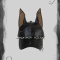 Retro Punk Doberman Dog Ears PU Leather Baseball Cap Unisex Baseball Cap Nixie A