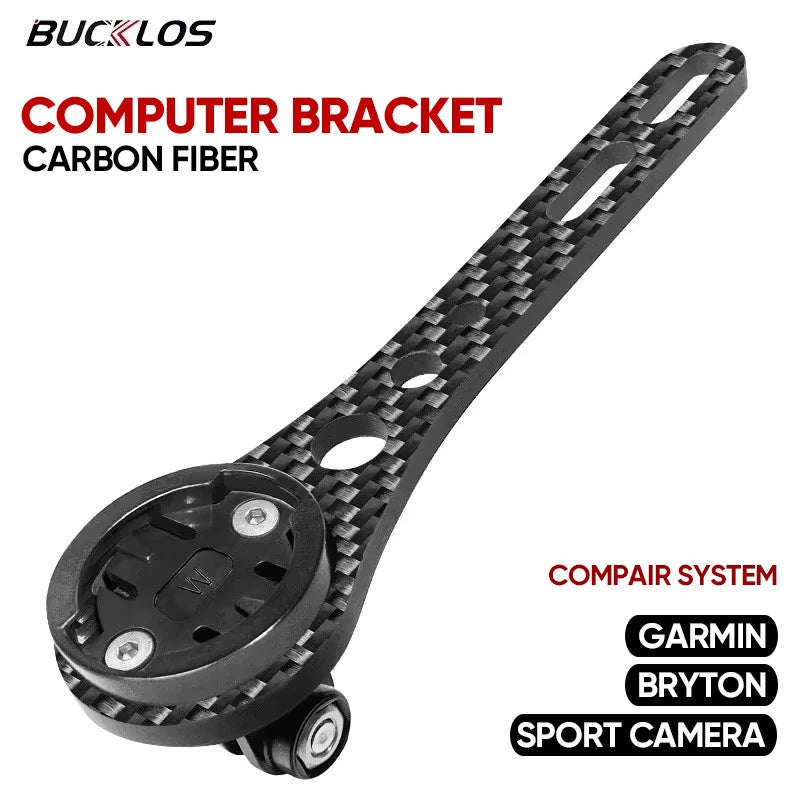 BUCKLOS Carbon Fiber Bike Computer Mount for Garmin GPS Bike Computer Mount Nixie