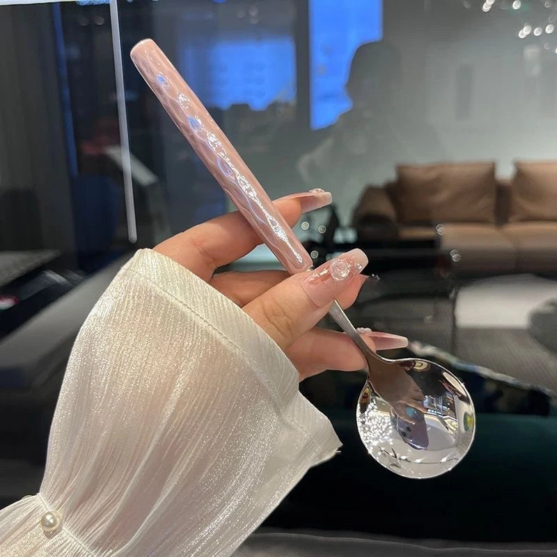Stainless Steel Long Handle Spoon – Dessert, Coffee & Ice Cream Kitchen Spoon Nixie