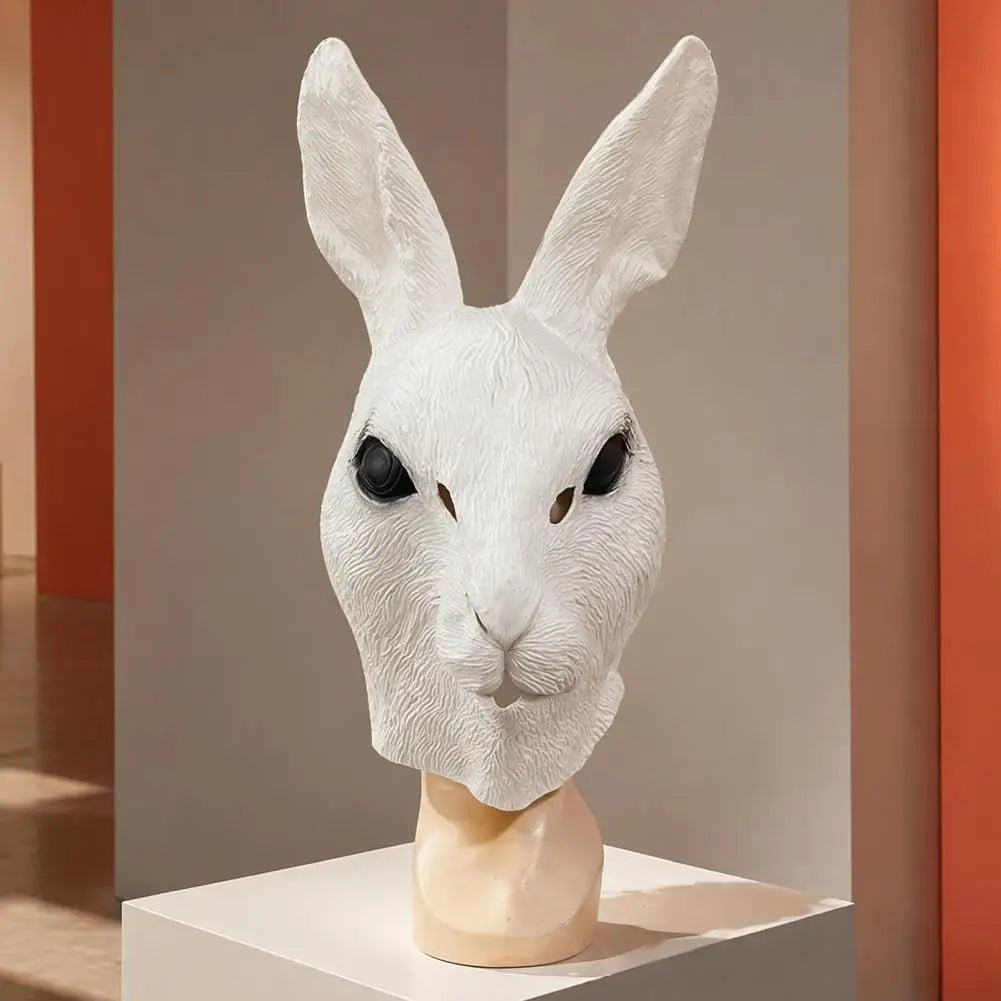 Realistic Bunny Latex Hood Mask – Breathable Halloween Costume