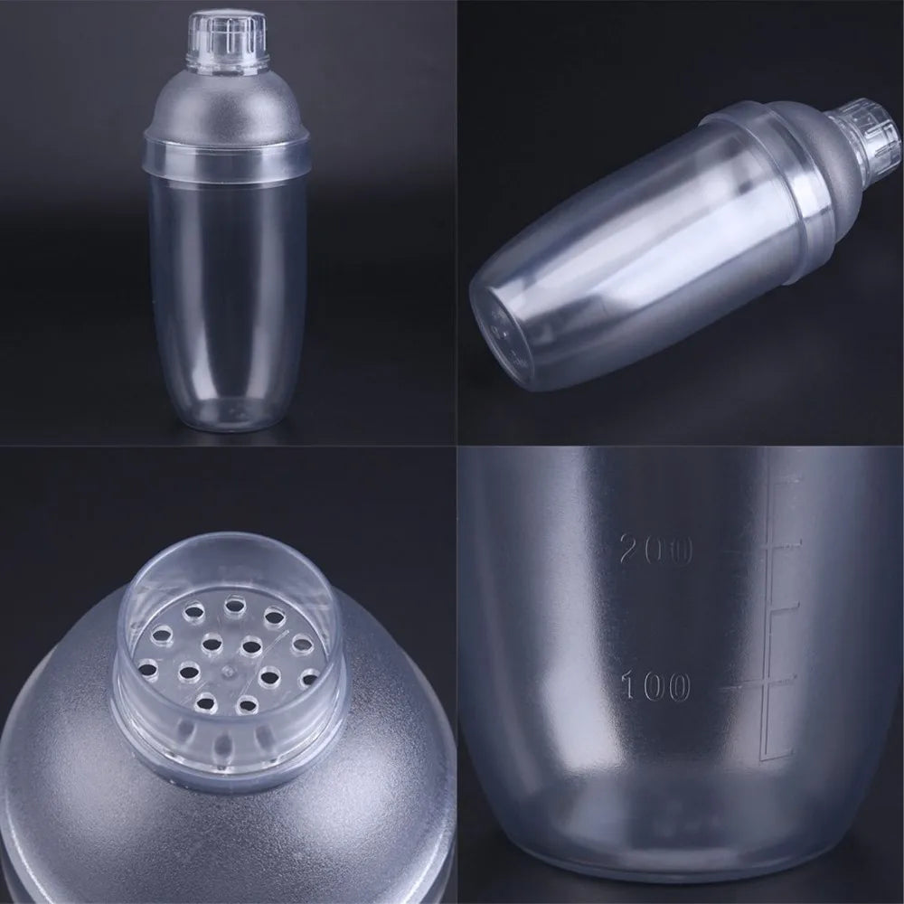 700ml Plastic Cocktail Shaker 3-Piece with Measurement Markings Cocktail Shaker Nixie