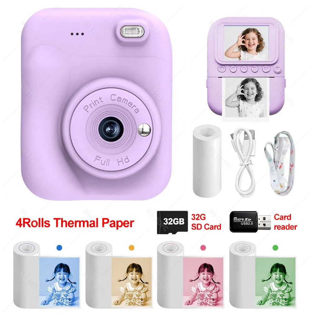 Kids Instant Print Camera 1080P Digital Camera & Thermal Printer