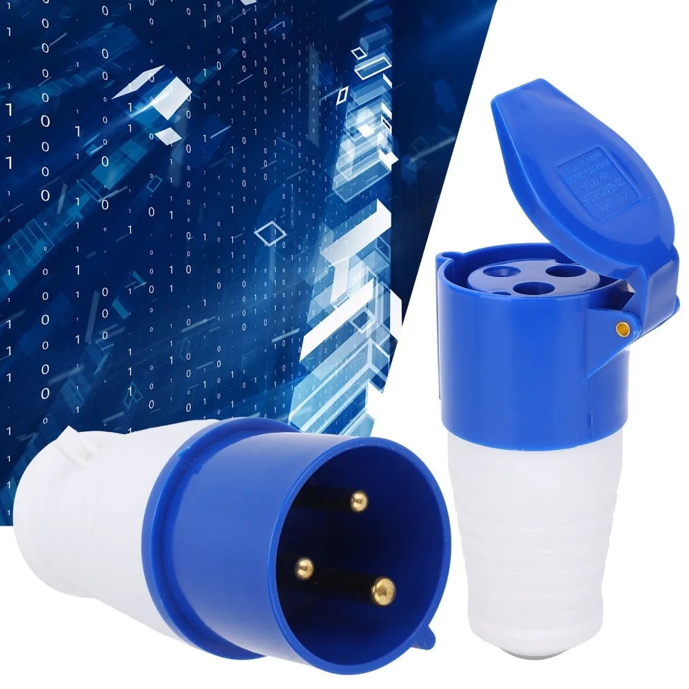 32A IP44 Industrial Plug & Connector Set 3-Pin 220-250V 2-Pack Industrial Plug Connector Nixie