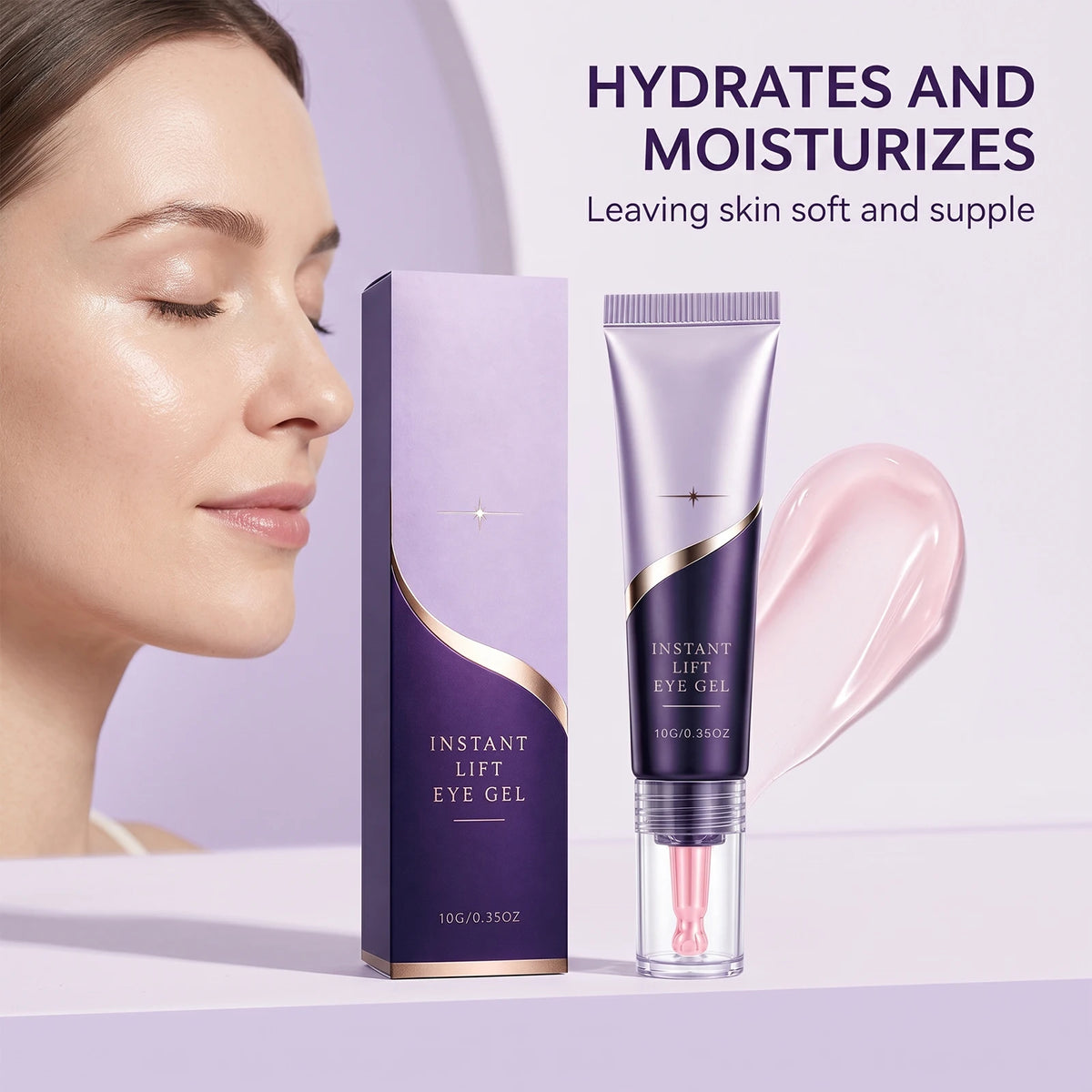 Instant Firming Eye Gel with Massage Applicator | Brighten & Hydrate Eye Gel Cream Nixie
