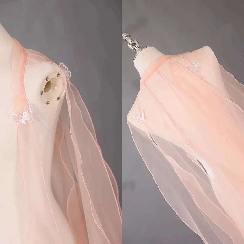Organza Fairy Dance Cape Ancient-Style Cloak with Shoulder Strap Dance Costume Cape Nixie