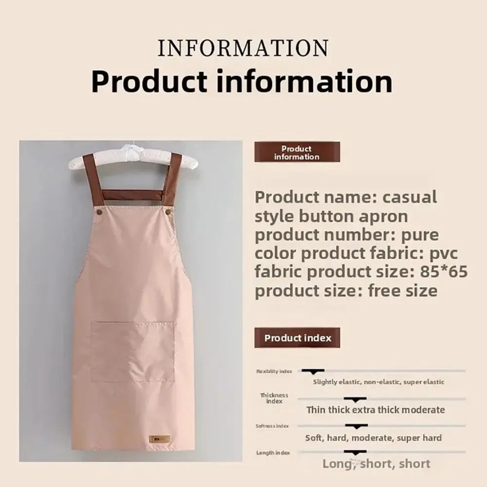 Waterproof Kitchen Apron with Pockets – Oil-Proof Unisex Kitchen Apron Nixie