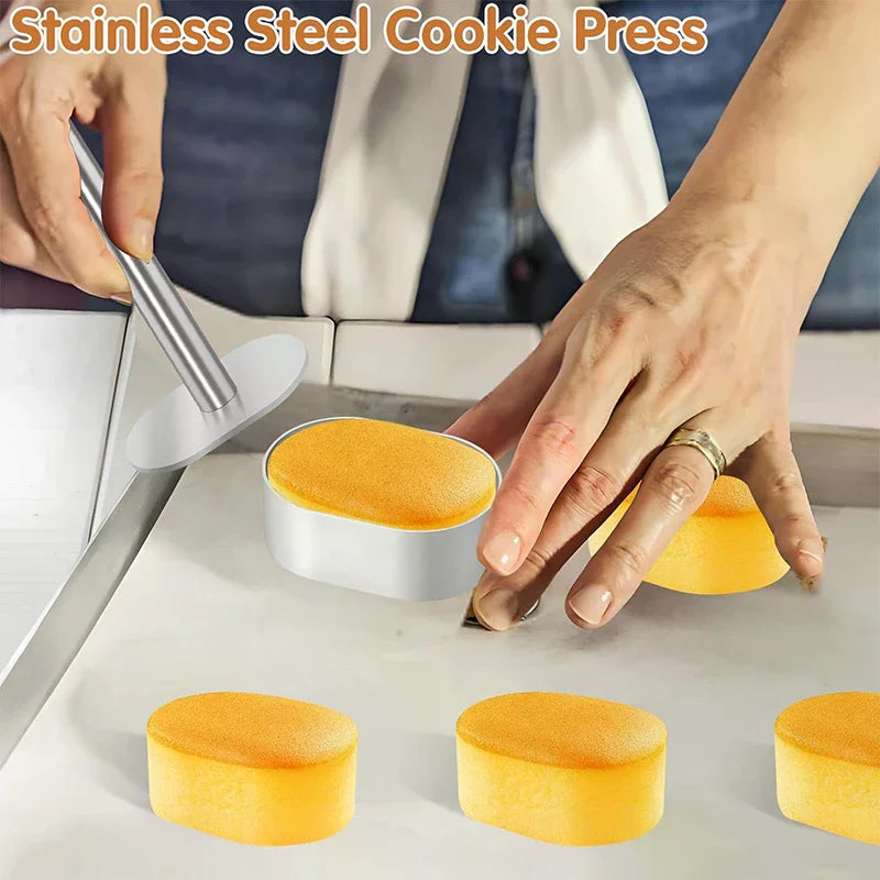 Stainless Steel Pastry Mold with Pusher – DIY Baking Tool Pastry Baking Mold Nixie