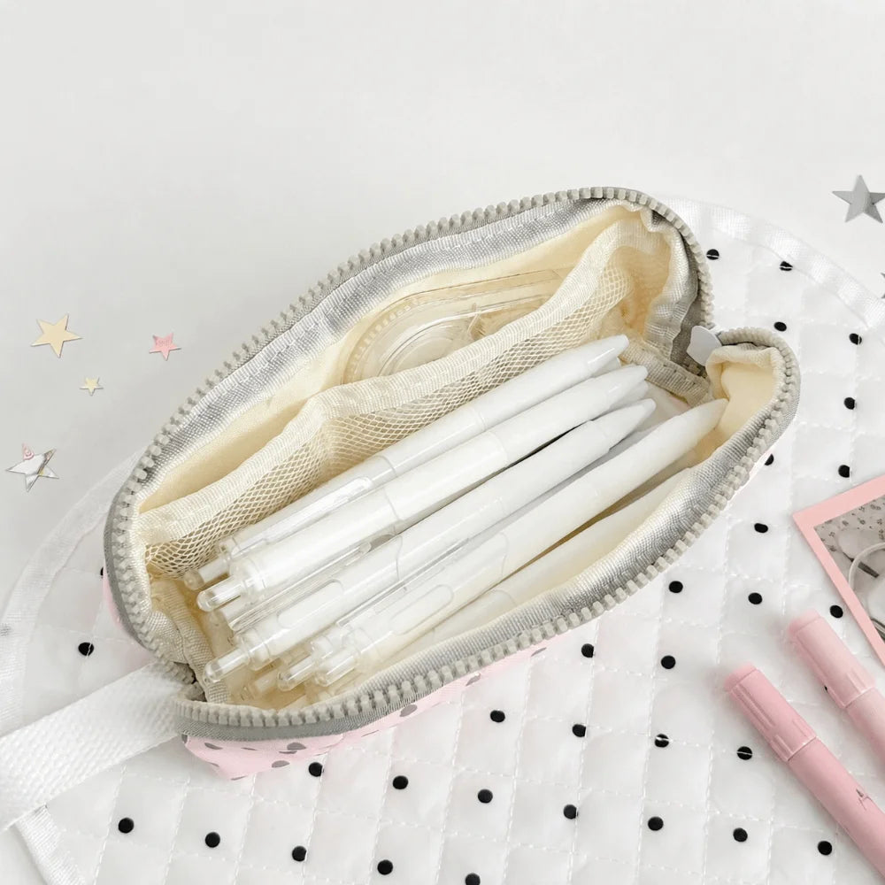 Korean Polka Dot Pencil Case Large Capacity Stationery Pouch Pencil Case Nixie