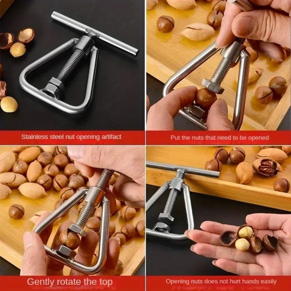 Manual Nut Cracker Steel Sheller – Walnut & Macadamia Tool