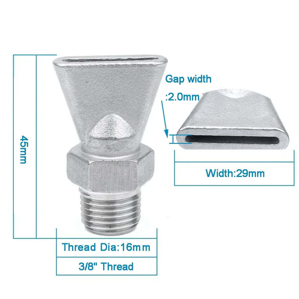 304 Stainless Steel Duckbill Air Knife Nozzle | BSPT Jet Industrial Air Nozzle Nixie Gap 2.0mm-3-8 inch