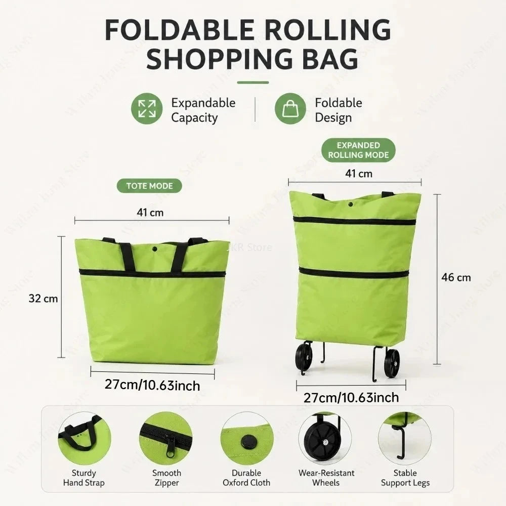 Folding Shopping Trolley – Lightweight Portable Grocery Cart Folding Shopping Trolley Nixie