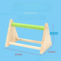 Solid Wood Triangle Parrot Stand – Claw Grinding Desktop Perch