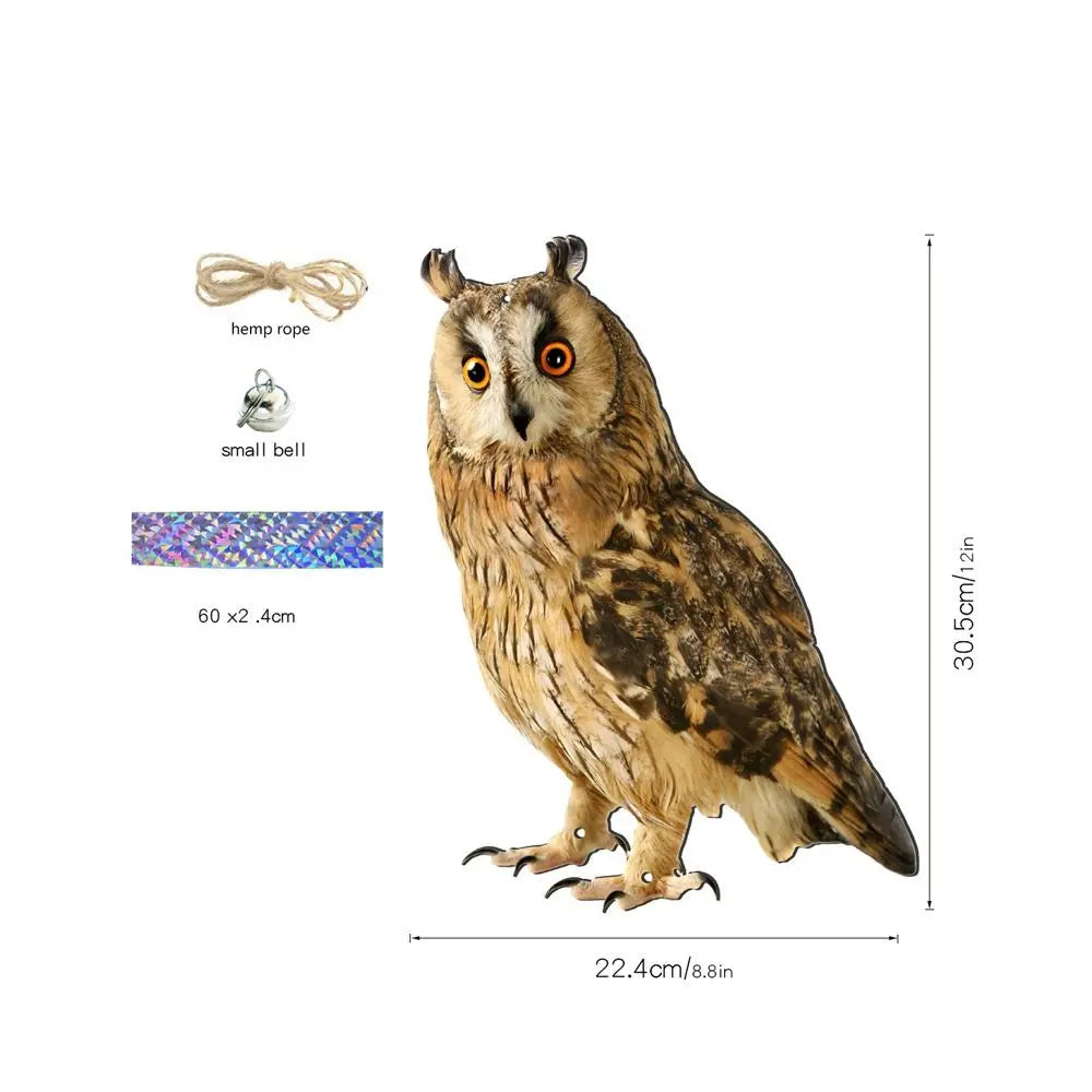 Owl Scarecrow Bird Repeller Wind Chime with Bells – Waterproof