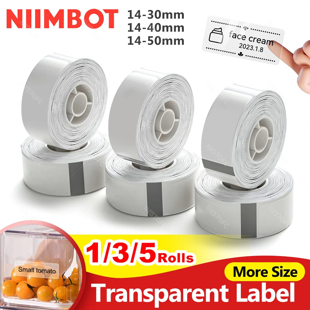 Niimbot Transparent Thermal Labels – D11 D110 D101 Waterproof Thermal Label Paper Nixie