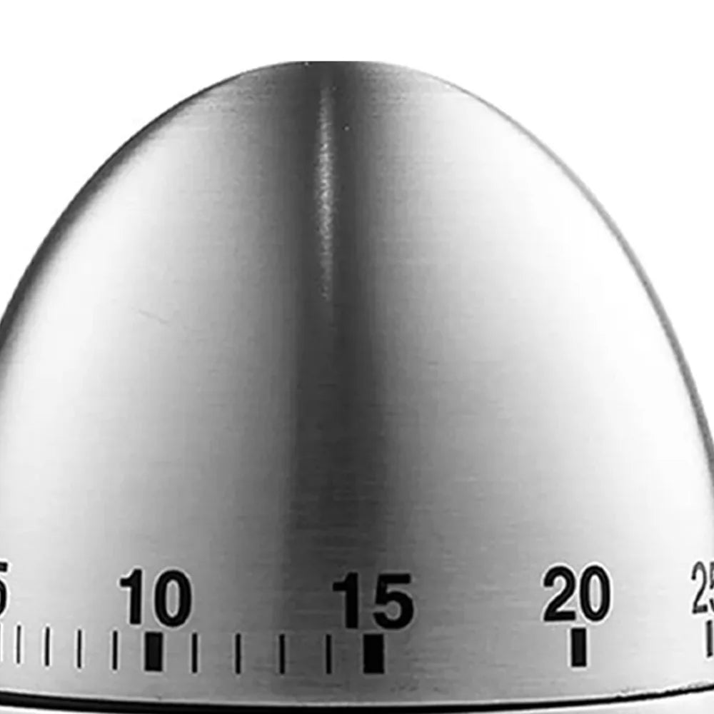 2PCS Mechanical Kitchen Timer – Stainless Steel, 60-Min Wind-Up