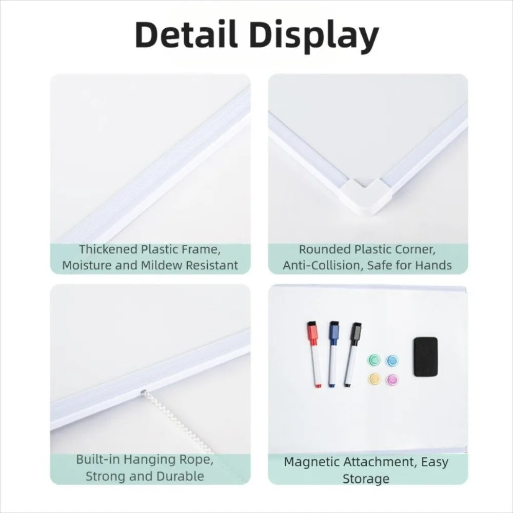 Double-Sided Magnetic Dry Erase Whiteboard 16x12 + Markers Dry Erase Whiteboard Nixie