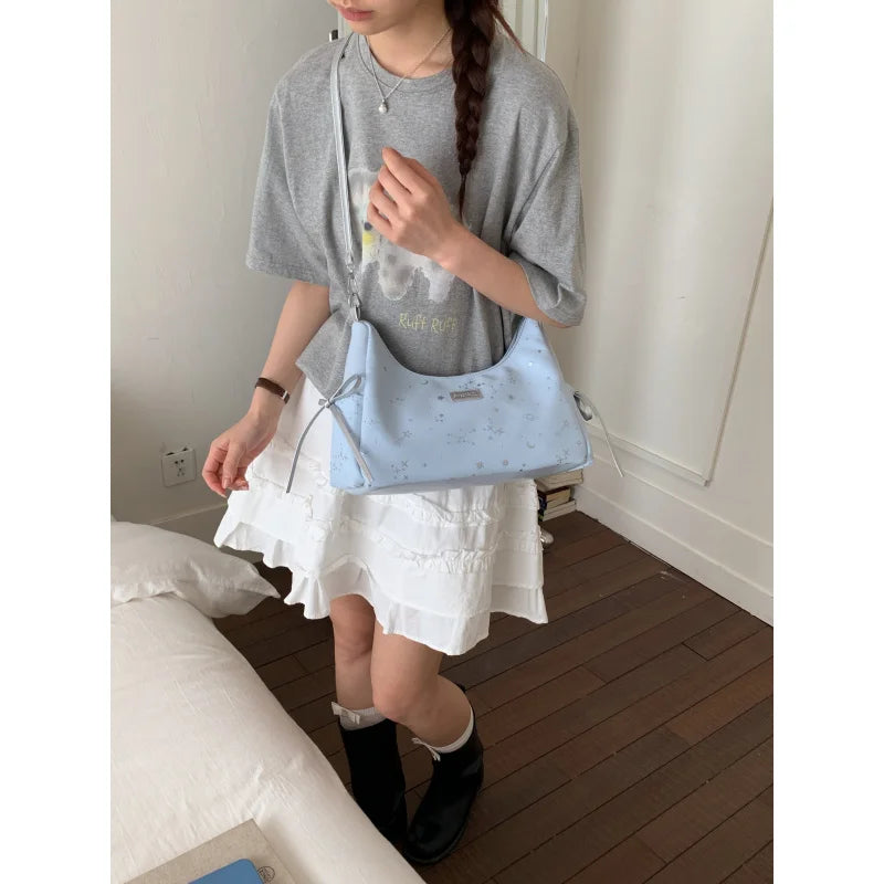 Korean-Style Blue Star Women's Large Tote & Crossbody Bag Women's Tote Bag Nixie