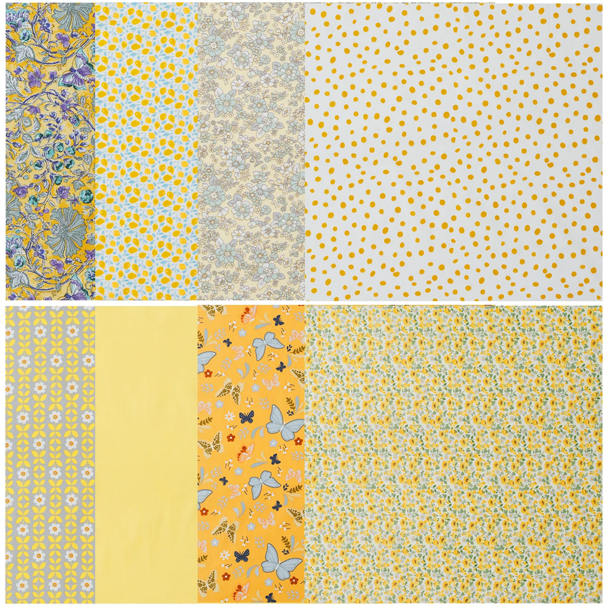 Printed Cotton Quilting Fabric Set – 8 Pre-Cut 50×50cm Squares