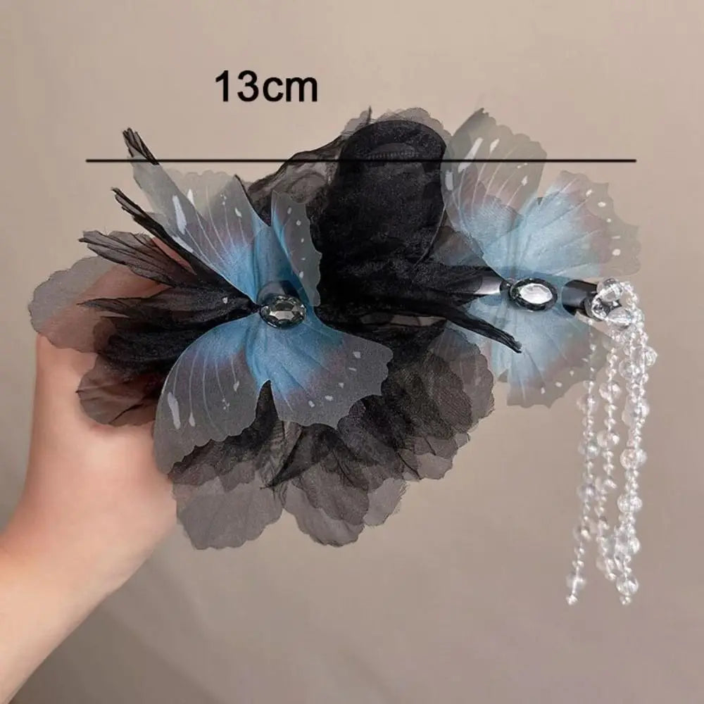 Butterfly Beads Tassel Sparkling Hair Claw Clip for Women Hair Claw Clip Nixie