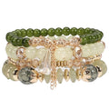 Bohemian Tassel Bracelet – Colorful Glass Crystal 4-Strand Fashion Bracelet Nixie XL1496-9