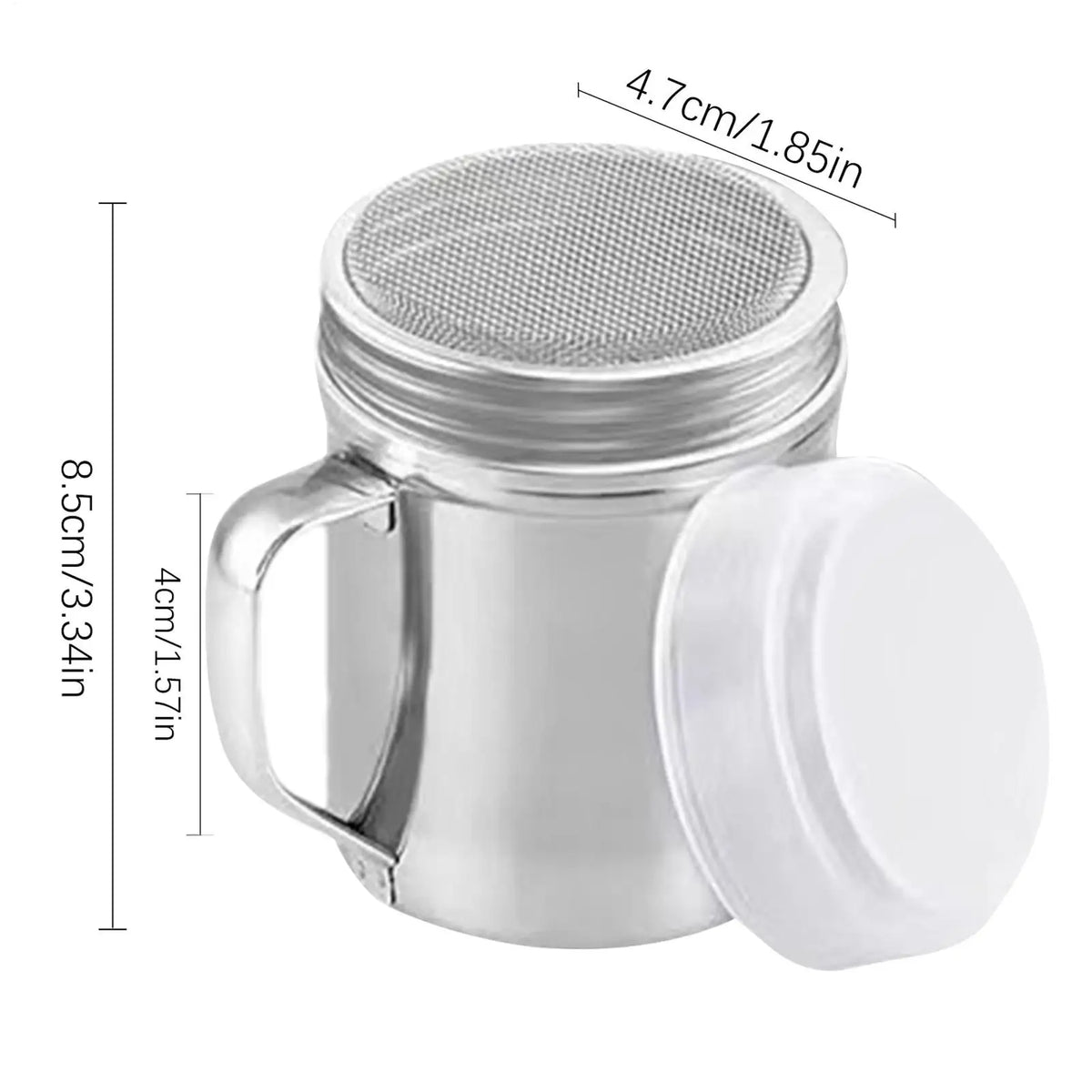 Stainless Steel Powdered Sugar & Spice Shaker with Handle Spice Shaker Nixie