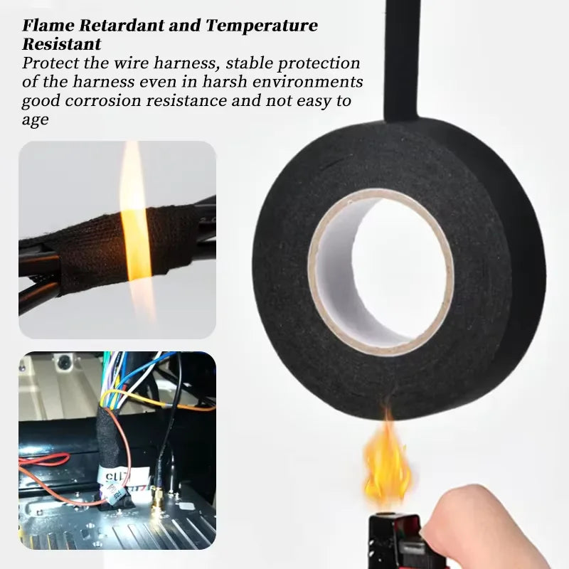 15M Flame Retardant Cloth Tape – Car Wiring Harness Protection Wiring Harness Tape Nixie