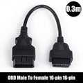 OBD2 Extension Cable 16-Pin Male to Female ELM327 Adapter OBD2 Adapter Cable Nixie 16pin 0.3M