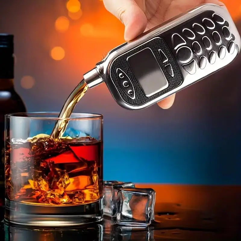 Retro Phone Whiskey Flask – 2.5oz Stainless Steel Pocket Flask Whiskey Flask Nixie