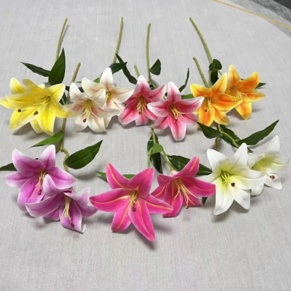 67cm Artificial Silk Lily Bouquet 2 Heads | Wedding Home Decor