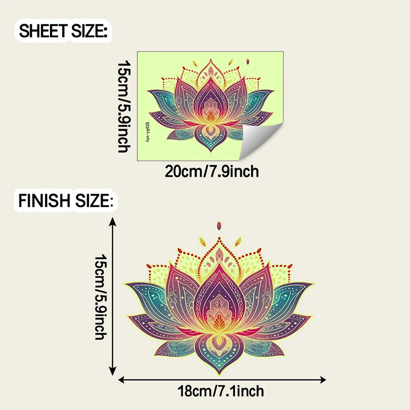 Glow-in-the-Dark Lotus PVC Sticker – Removable Wall Decal Glow Wall Decal Nixie