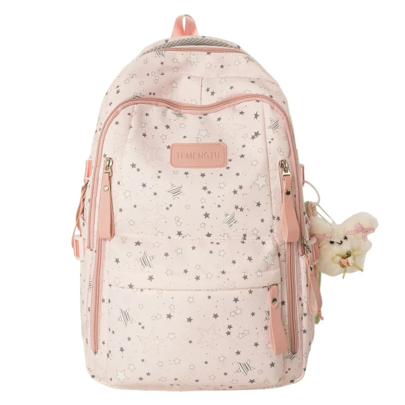 Large Capacity Star Print Nylon Student Backpack Student Backpack Nixie
